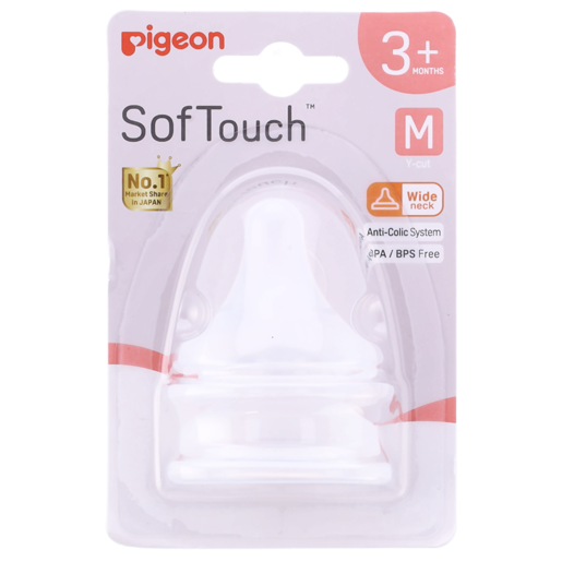 Pigeon SofTouch Teat 3 Months+ 2 Pack