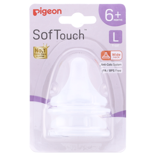 Pigeon SofTouch Teat 6 Months+ 2 Pack