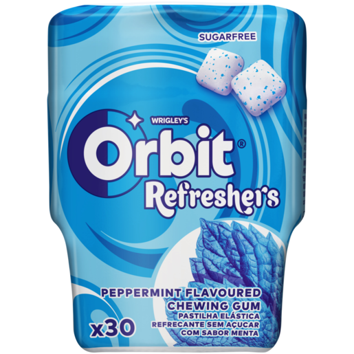 Wrigley's Orbit Refreshers Peppermint Flavoured Sugarfree Chewing Gum 30 Pack
