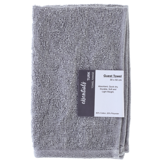 Essentials Grey Turkey Guest Towel 30 x 50cm