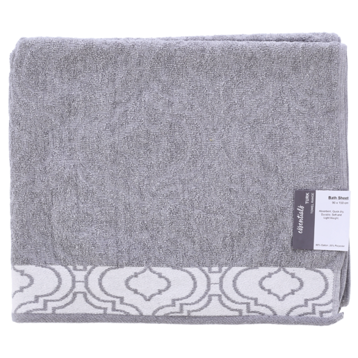 Essentials Grey Turkey Bath Sheet 30 x 50cm