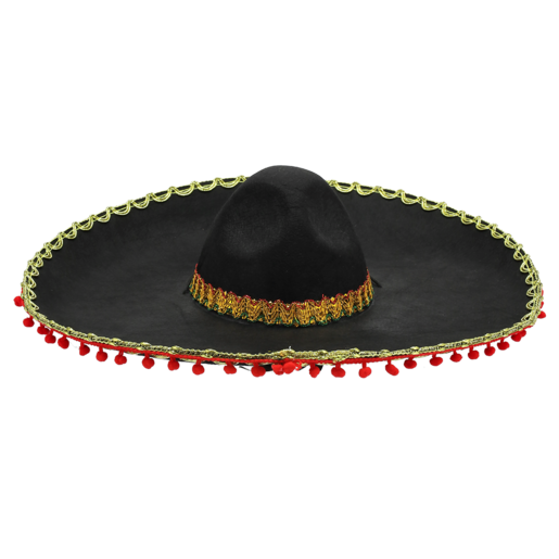 Dress Up Black & Red Sombrero Hat