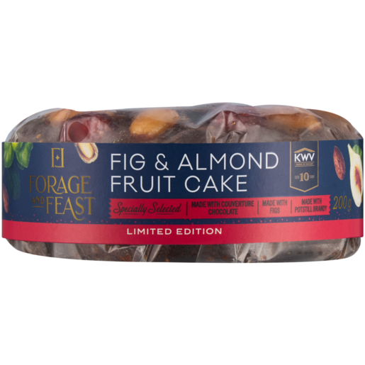 Forage And Feast KWV Limited Edition Fig & Almond Fruit Cake 200g