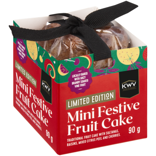 Limited Edition KWV Mini Festive Fruit Cake 90g 