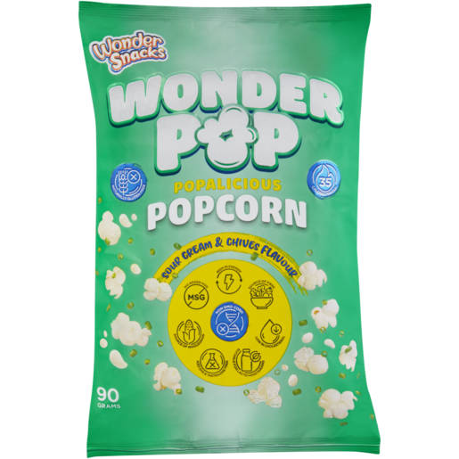Wonder Snacks Wonder Pop Sour Cream & Chives Flavour Popcorn 90g 