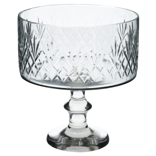 Diamond Cut Bowl Glass 23cm