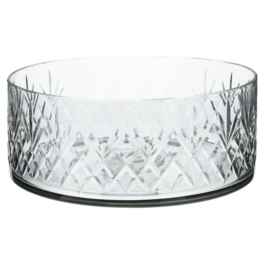 Diamond Cut Bowl Glass 25cm