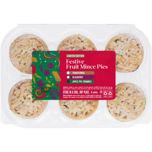 Limited Edition Festive Apple Crumble Fruit Mince Pies 6 Pack
