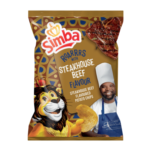 Simba Steakhouse Beef Flavoured Potato Chips 120g
