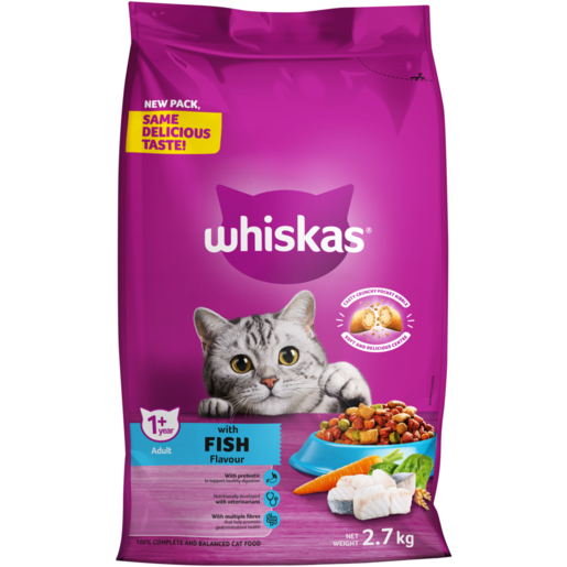 Whiskas Fish Flavoured Adult Dry Cat Food 2.7kg 