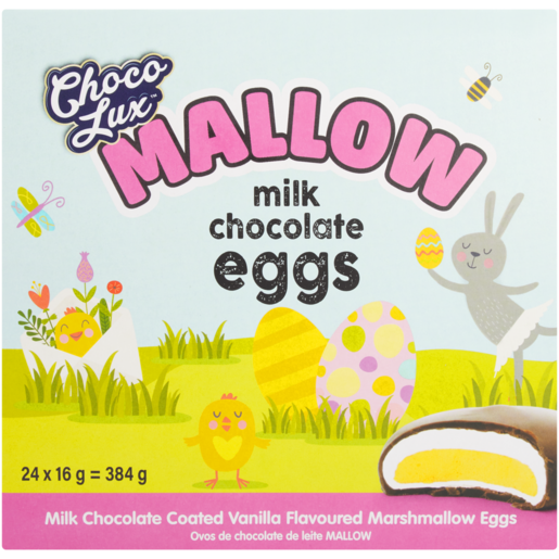 Choco Lux Mallow Milk Chocolate Eggs 24 x 16g