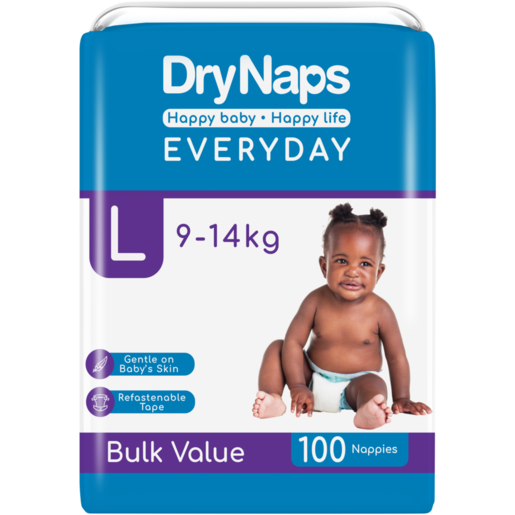 DryNaps Large Disposable Nappies 100 Pack