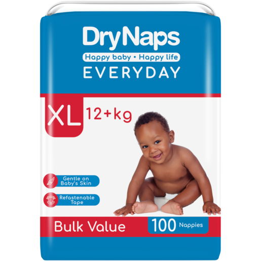 DryNaps Extra Large Disposable Nappies 100 Pack