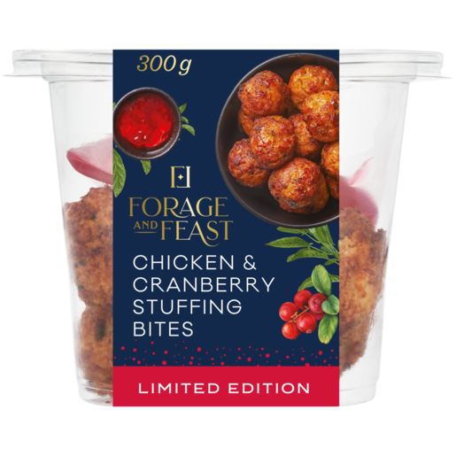 Forage And Feast Limited Edition Chicken & Cranberry Stuffing Bites 300g