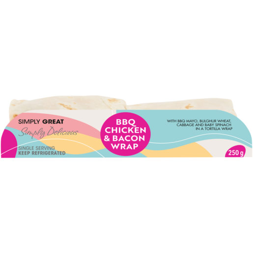 Simply Great BBQ Chicken & Bacon Wrap 250g 