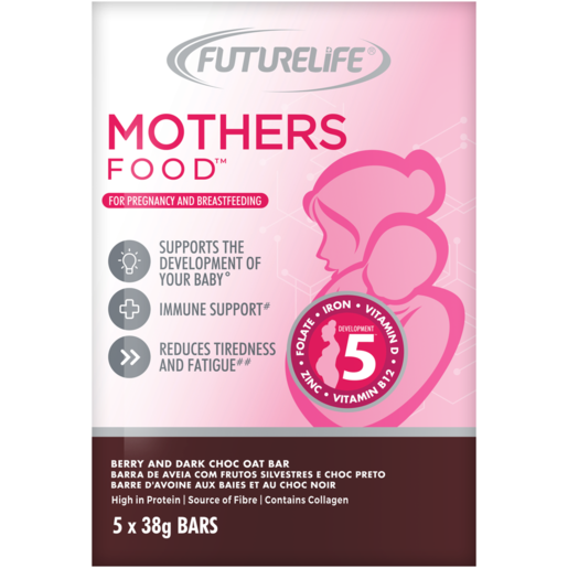 FUTURELIFE Mothers Food Berry & Dark Choc Oat Oat Bars 5 x 38g