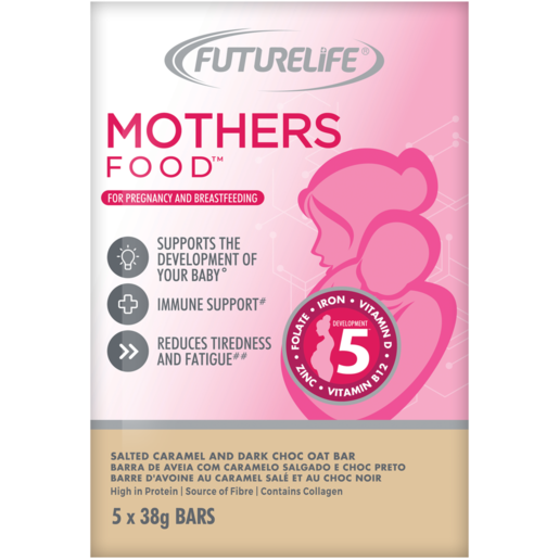 FUTURELIFE Mothers Food Salted Caramel & Dark Choc Oat Bars 5 x 38g