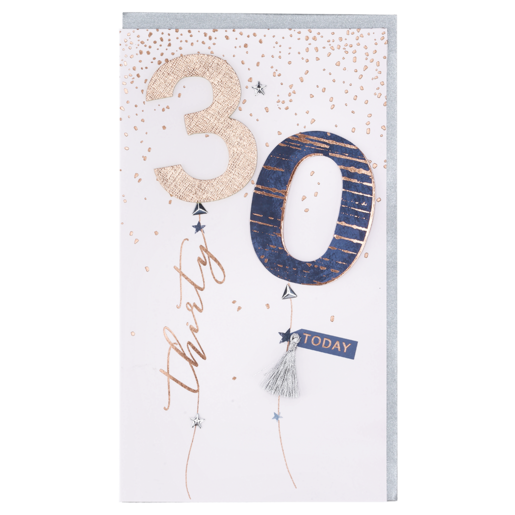 Champagne Tassels Happy Birthday 30 Today Card