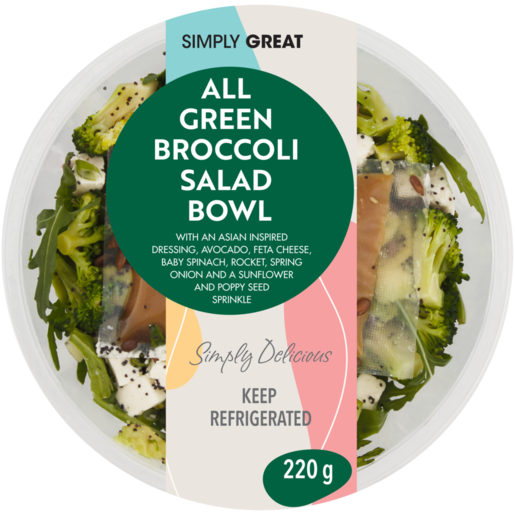 Simply Great All Green Broccoli Salad Bowl 220g 