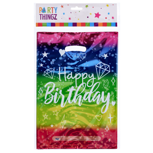 Party Thingz Rainbow Happy Birthday Foil Party Bags