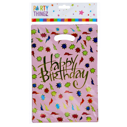 Party Thingz Pink Happy Birthday Foil Party Bags