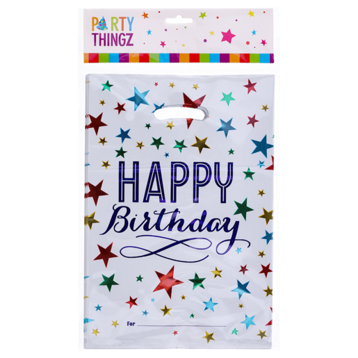 Party Thingz Stars Happy Birthday Foil Party Bags