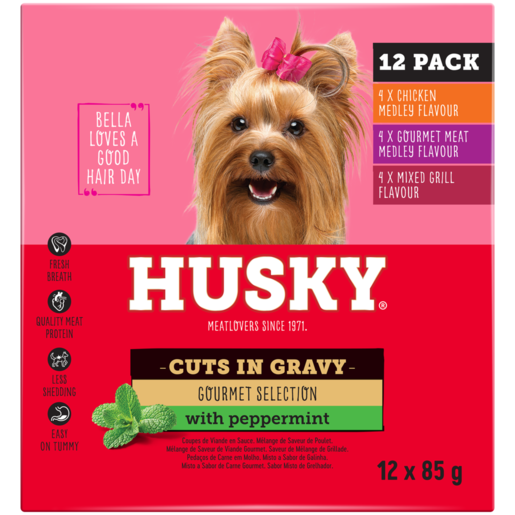 Husky Gourmet Selection Adult Wet Dog Food Cuts In Gravy 12 x 85g