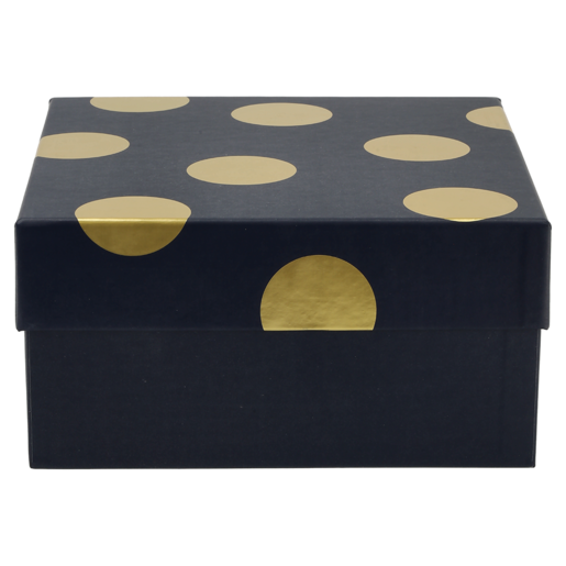 Creative Navy & Gold Polka Dot Medium Foil Gift Box