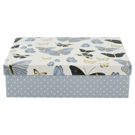 Creative Light Blue & White Butterfly Small Foil Gift Box