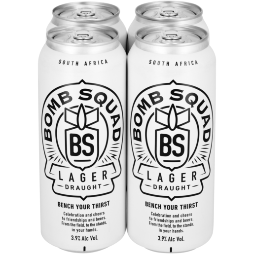 Bomb Squad Lager Draught Beer Cans 4 x 500ml