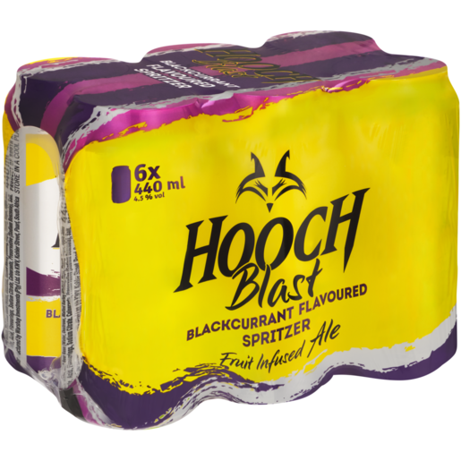 Hooch Blast Blackcurrant Flavoured Spritzer Cans 6 x 440ml 