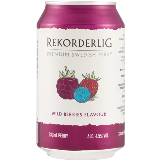 Rekorderlig Wild Berries Flavour Premium Swedish Perry Can 330ml