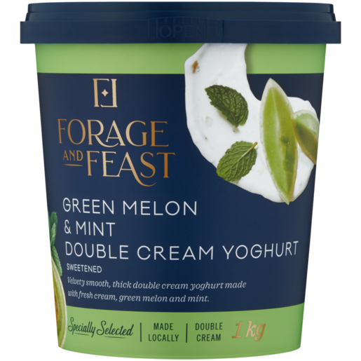 Forage And Feast Green Melon & Mint Double Cream Yoghurt 1kg 