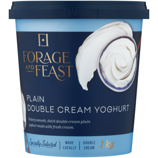 Forage And Feast Plain Double Cream Yoghurt 1kg 