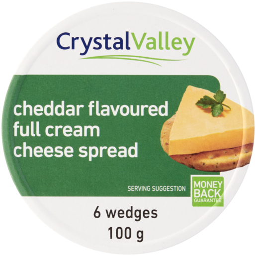 Crystal Valley Cheddar Flavoured Full Cream Cheese Spread 6 Pack
