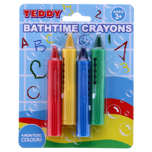 Teddy Bathtime Crayons 4 Pack (Colour May Vary)