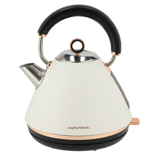 Morphy Richards Matte White & Rose Gold Accents Rose Gold Collection Pyramid Kettle 1.5L