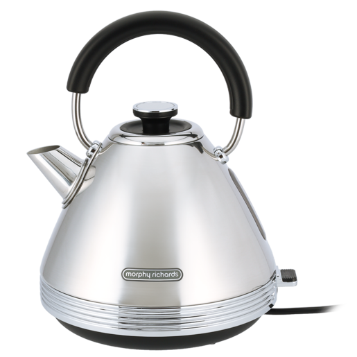 Morphy Richards Polished Stainless Steel Venture Retro Pyramid Kettle 1.5L