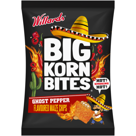 Big Korn Bites Ghost Pepper Flavoured Maize Chips 120g
