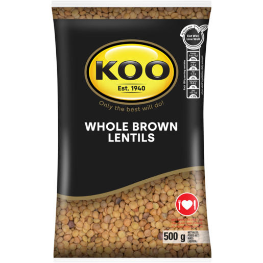 KOO Whole Brown Lentils 500g