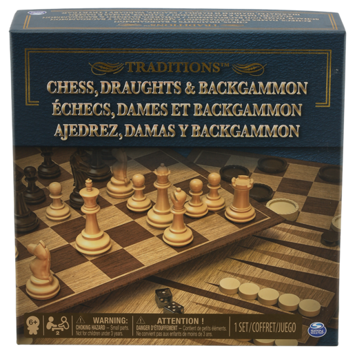 Traditions Chess, Backgammon & Draughts Set 