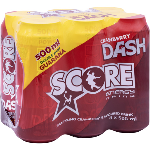 Score Cranberry Dash Energy Drink Cans 6 x 500ml