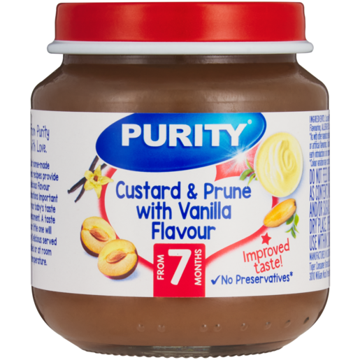 PURITY From 7 Months Custard & Prune With Vanilla Flavour Baby Food 125ml