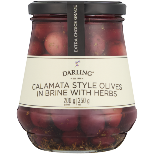 Darling Calamata Style Olives in Brine with Herbs 350g 