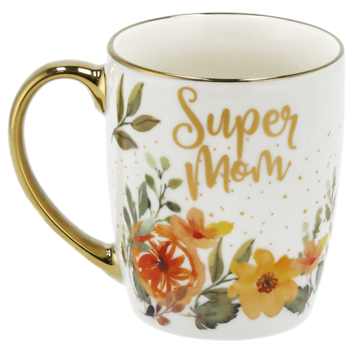 Super Mom Gold Rim Coffee Mug