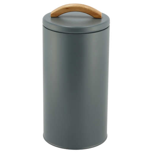 Modern Large Wood Handle Canister 11.3 x 23.7cm