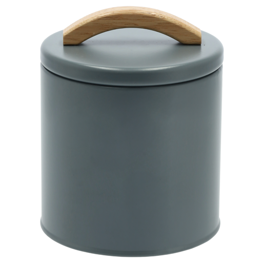 Modern Small Wood Handle Canister 11.3 x 13.7cm