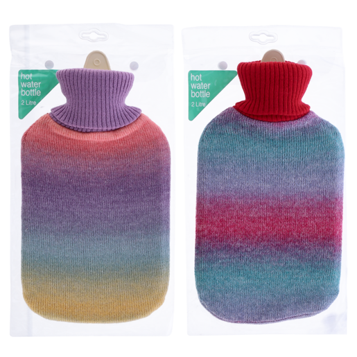 Knitted Multicoloured Hot Water Bottle 2L (Assorted Item - Supplied At Random)