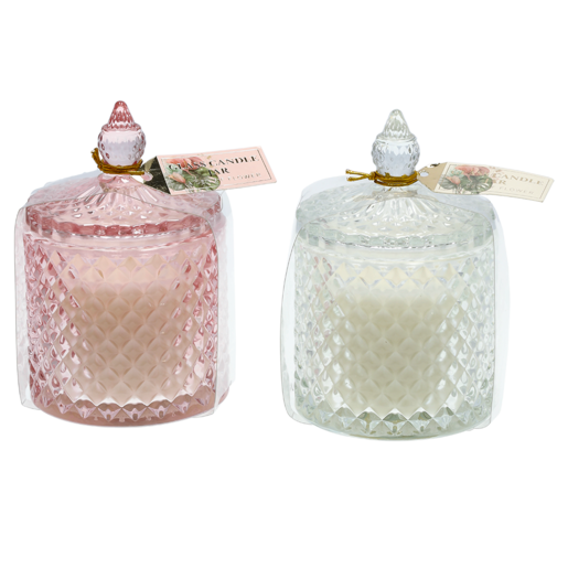A Sea of Flower Glass Candle Jar 8.5 x 15cm (Design May Vary)