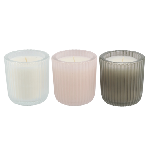 A Sea Of Flower Glass Candle Set 3 Piece